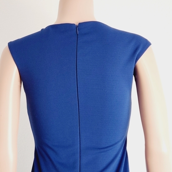 Jax Floral-Embroidered Sheath Midi Dress, Blue Pattern Size: 2 - Picture 7 of 11